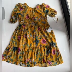 Floral Yellow Kids Dress